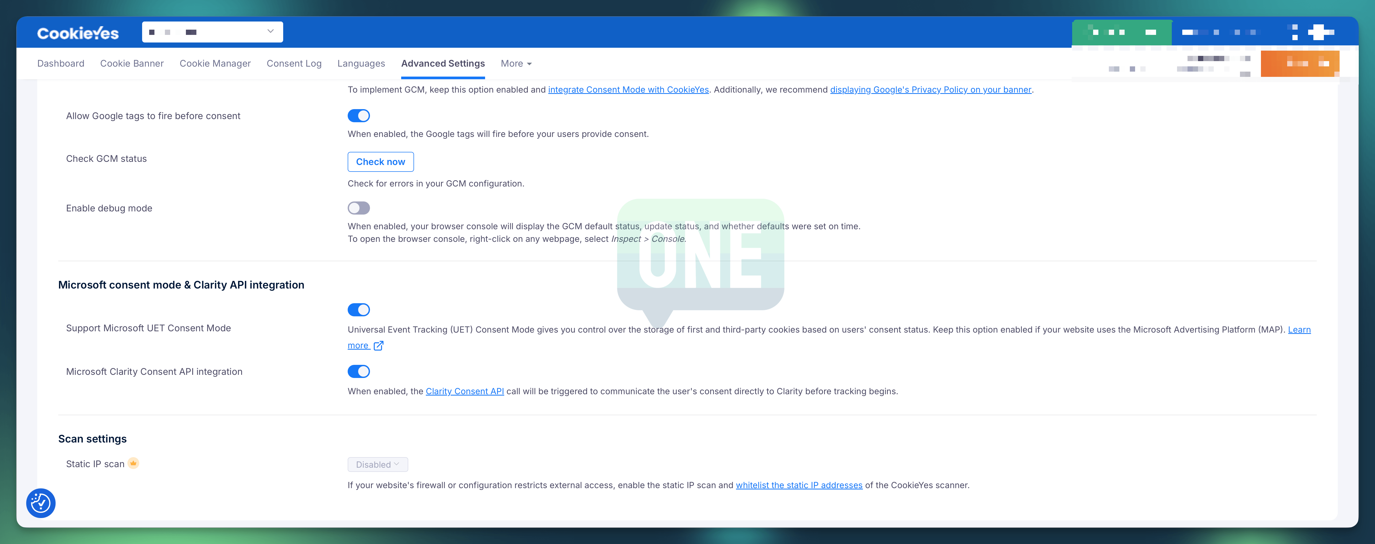 Nastavenie UET Consent Mode v CookieYes
