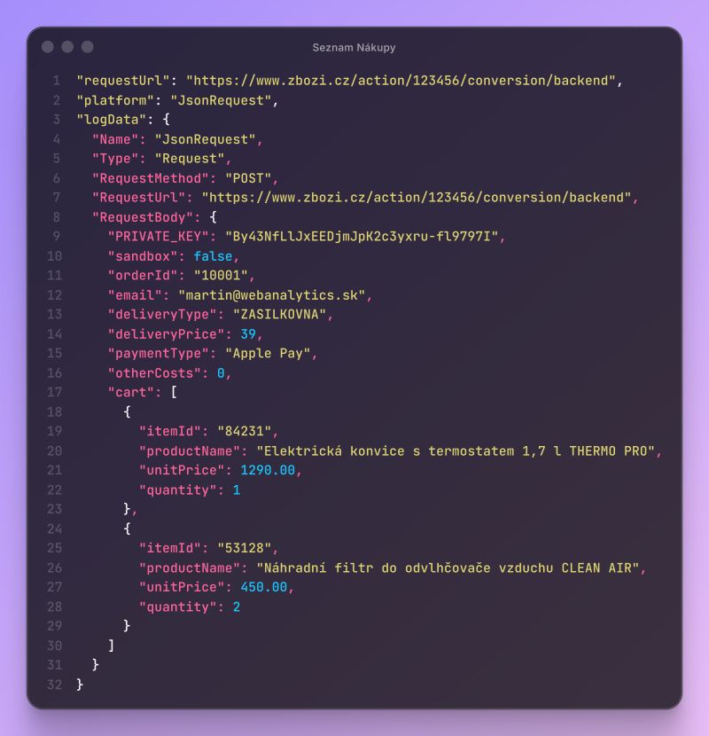 Seznam Nákupy cez sGTM