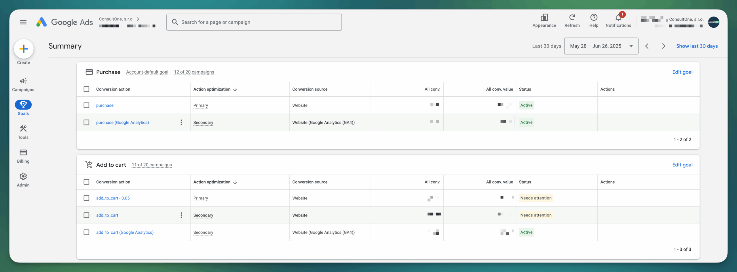 Nastavenie konverzi&iacute; v Google Ads